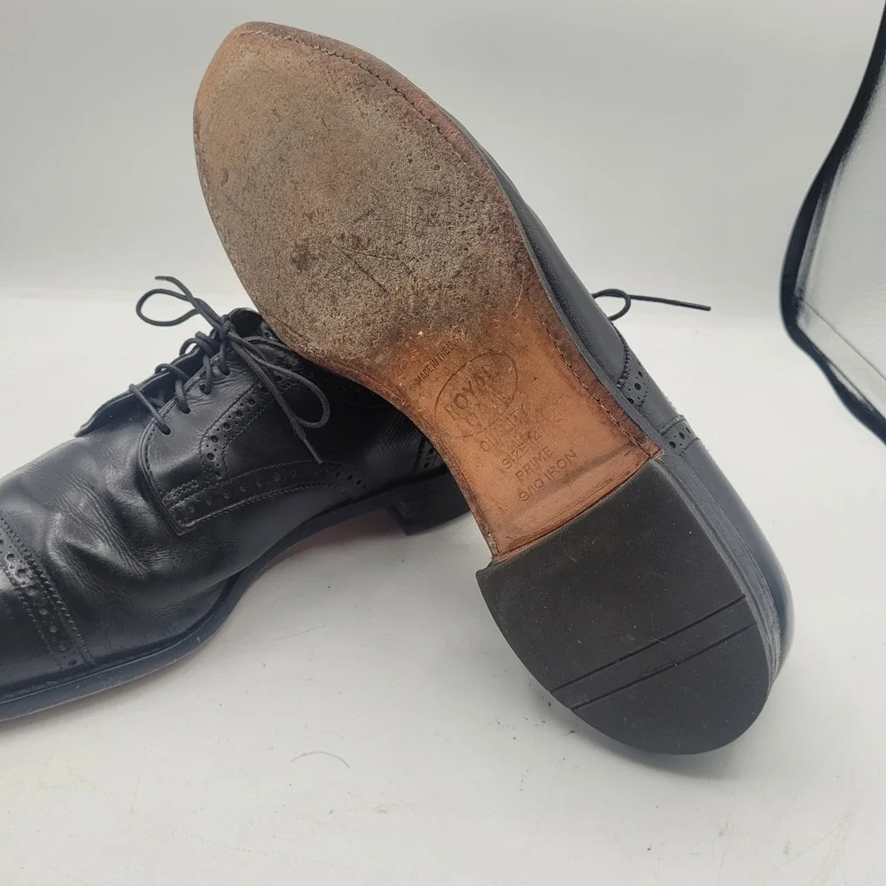 Allen‎ Edmonds Sanford Oxford Cap Toe Shoes 14 A Black Leather Made in USA